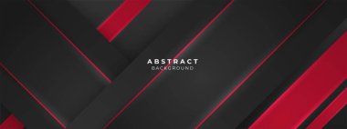 Siyah ve kırmızı geometrik şekiller soyut modern teknoloji arka plan tasarımı. Vektör soyut grafik sunumu sunum banner desenli duvar kağıdı arkaplan şablonu.