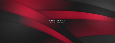 Asgari siyah ve kırmızı geometrik şekiller soyut modern arka plan tasarımı. Pankart için tasarım