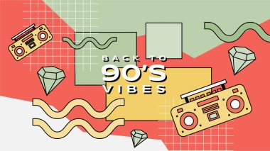 Vektör el 90 'ın şablonuna nostaljik bir dönüş yaptı