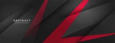 Sunum tasarımı, el ilanı, sosyal medya kapağı, web pankartı, teknoloji afişi için 3d modern modayı temsil eden soyut siyah ve kırmızı arkaplan