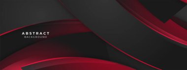 Siyah ve kırmızı geometrik şekiller soyut modern teknoloji arka plan tasarımı. Vektör soyut grafik sunumu sunum banner desenli duvar kağıdı arkaplan şablonu.
