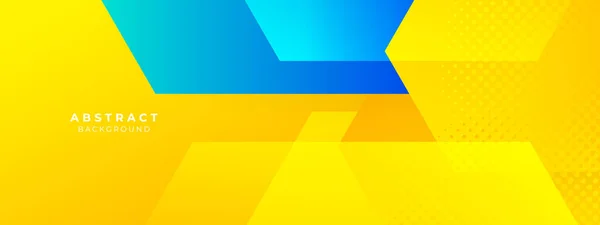 Blaue Und Gelbe Geometrische Formen Abstrakten Modernen Technologie Hintergrunddesign Vektor — Stockvektor