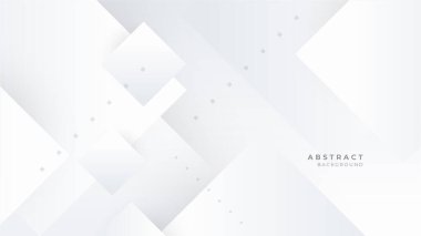 Soyut geometrik beyaz ve gri renkli arkaplan. Teknoloji modern tasarım. Vektör illüstrasyonu.