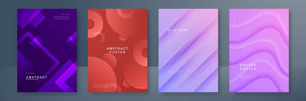 Fond Géométrique Coloré Illustration Vectorielle Ensemble Couvertures Abstraites Modernes Design — Image vectorielle