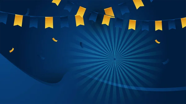 現代的な青と黄色の旗星のリボンのハーフトーンと表彰台のデザインの背景 プレゼンテーションデザイン チラシ ソーシャルメディアカバー バナー 国家祭りのバナーのためのトレンディーな色の抽象的な背景 — ストックベクタ