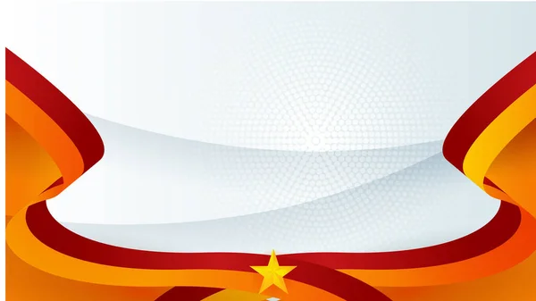 Современный Красный Оранжевый Флаг Звезды Половинчатый Подиум Дизайн Фона Абстрактный — стоковый вектор