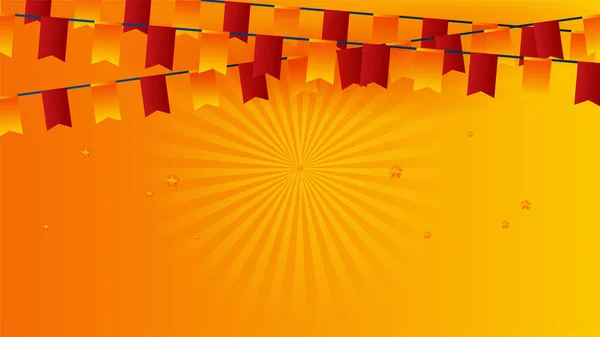 Moderno Rojo Naranja Bandera Estrella Cinta Medio Tono Fondo Diseño — Archivo Imágenes Vectoriales