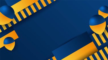 Modern mavi ve sarı bayrak yıldızı yarım ton ve podyum tasarım arka planı. Sunum tasarımı, el ilanı, sosyal medya kapağı, afiş, ulus festivali afişi için modaya uygun renge sahip soyut arkaplan