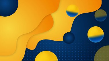 Modern mavi ve sarı bayrak yıldızı yarım ton ve podyum tasarım arka planı. Sunum tasarımı, el ilanı, sosyal medya kapağı, afiş, ulus festivali afişi için modaya uygun renge sahip soyut arkaplan