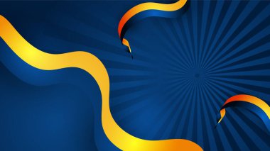 Modern mavi ve sarı bayrak yıldızı yarım ton ve podyum tasarım arka planı. Sunum tasarımı, el ilanı, sosyal medya kapağı, afiş, ulus festivali afişi için modaya uygun renge sahip soyut arkaplan