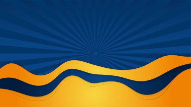 Modern mavi ve sarı bayrak yıldızı yarım ton ve podyum tasarım arka planı. Sunum tasarımı, el ilanı, sosyal medya kapağı, afiş, ulus festivali afişi için modaya uygun renge sahip soyut arkaplan