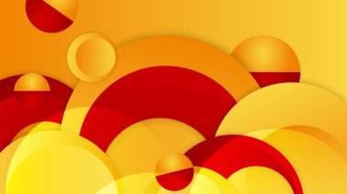 Modern kırmızı ve turuncu bayraklı yıldız kurdelesi yarım ton ve podyum tasarım arka planı. Sunum tasarımı, el ilanı, sosyal medya kapağı, afiş, ulus festivali afişi için modaya uygun renge sahip soyut arkaplan