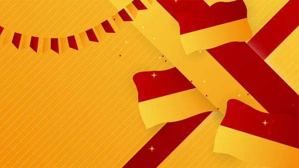 Современный Красный Оранжевый Флаг Звезды Половинчатый Подиум Дизайн Фона Абстрактный — стоковый вектор