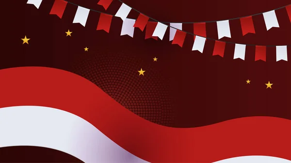 Szczęśliwego Dnia Niepodległości Indonezji Czerwoną Białą Flagą Tłem Projektu Pancasila — Wektor stockowy