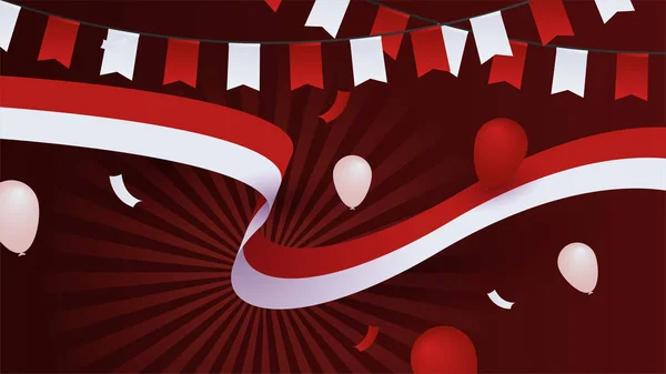 Днем Незалежності Індонезії Червоним Білим Прапором Дизайном Панкасіли Agustus Indonesia — стоковий вектор