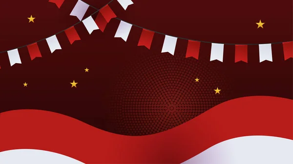 Днем Незалежності Індонезії Червоним Білим Прапором Дизайном Панкасіли Agustus Indonesia — стоковий вектор