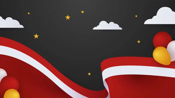 Šťastný Indonésie Den Nezávislosti Červenou Bílou Vlajkou Pancasila Design Pozadí — Stockový vektor