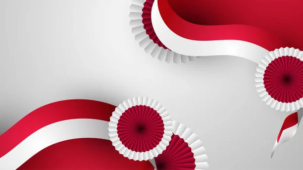 Szczęśliwego Dnia Niepodległości Indonezji Czerwoną Białą Flagą Tłem Projektu Pancasila — Wektor stockowy