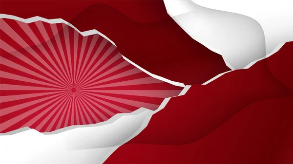 Счастливого Дня Рождения Индонезии Красно Белым Флагом Дизайнерским Фоном Pancella — стоковый вектор