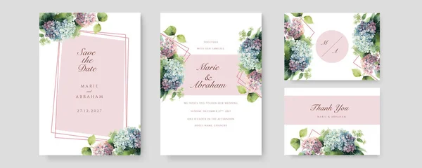 Luxus Hochzeitseinladungskarte Hintergrund Mit Linie Kunst Blume Und Botanische Blätter — Stockvektor