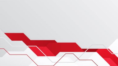 Soyut kırmızı ve beyaz geometrik eğimli arkaplan