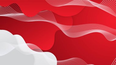 Soyut kırmızı ve beyaz geometrik eğimli arkaplan