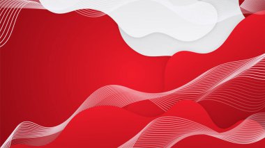 Soyut kırmızı ve beyaz geometrik eğimli arkaplan