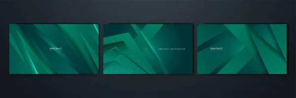 Moderní Tmavě Zelená Abstraktní Geometrické Pozadí Tapety Design Design Pro — Stockový vektor