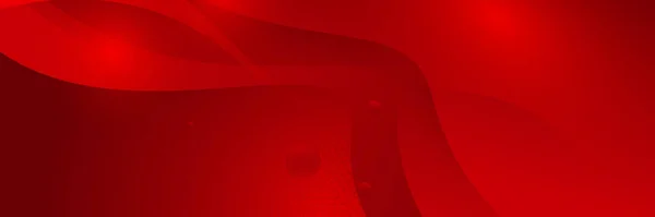 Modernes Rotes Abstraktes Vektor Langes Banner Minimaler Hintergrund Mit Wellen — Stockvektor