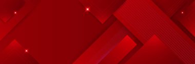 Modern kırmızı soyut vektör uzun afişi. Dalgaların geometrik şekilleri ve metin için uzayı kopyalayan en küçük arkaplan. Sosyal medya kapağı ve web geniş afiş şablonu