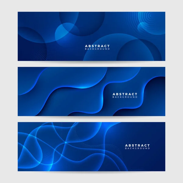 Bannière Longue Vecteur Abstrait Bleu Fond Minimal Avec Flèches Espace — Image vectorielle