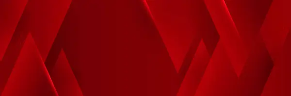 现代红色抽象矢量长条旗 具有波箭头几何形状和复制文本空间的最小背景 社交媒体封面和网络横幅模板 — 图库矢量图片