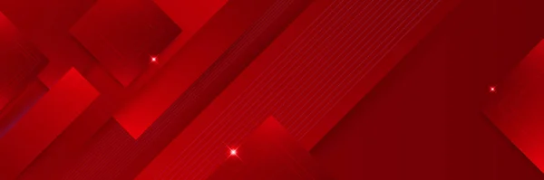 现代红色抽象矢量长条旗 具有波箭头几何形状和复制文本空间的最小背景 社交媒体封面和网络横幅模板 — 图库矢量图片