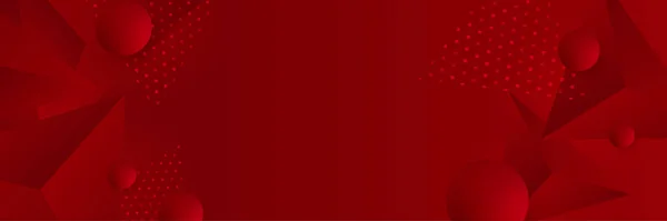 Nowoczesny Czerwony Wektor Abstrakcyjny Długi Sztandar Minimalne Tło Strzałkami Fal — Wektor stockowy