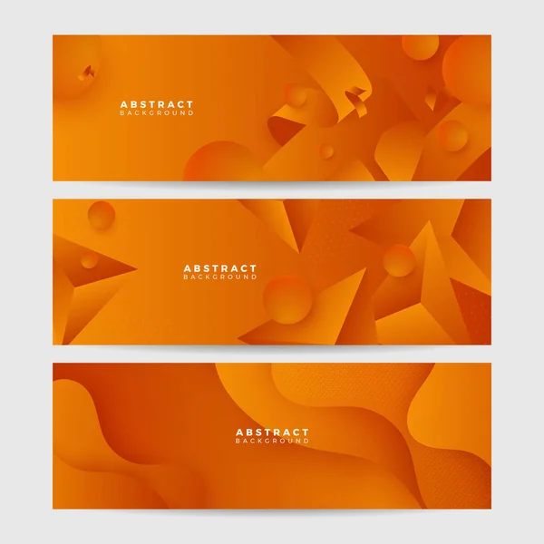 Moderne Oranje Gele Abstracte Vector Lange Banner Minimale Achtergrond Met — Stockvector