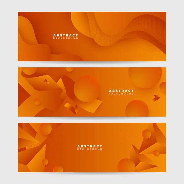Moderne Oranje Gele Abstracte Vector Lange Banner Minimale Achtergrond Met — Stockvector