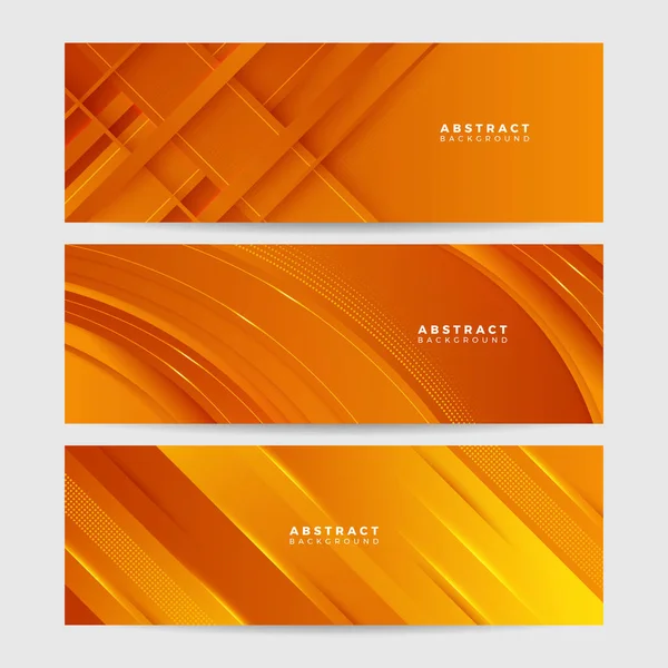 stock vector Modern orange yellow abstract vector long banner. Minimal background with waves arrows geometric shapes and copy space for text. Social media cover and web wide banner template