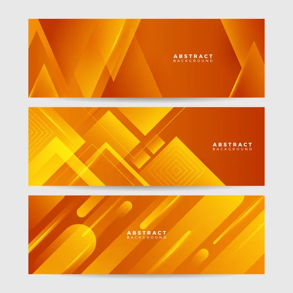 Moderne Orange Jaune Abstrait Vecteur Longue Bannière Fond Minimal Avec — Image vectorielle