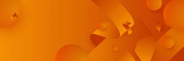 Nowoczesny Pomarańczowy Żółty Abstrakcyjny Wektor Długi Sztandar Minimalne Tło Strzałkami — Wektor stockowy