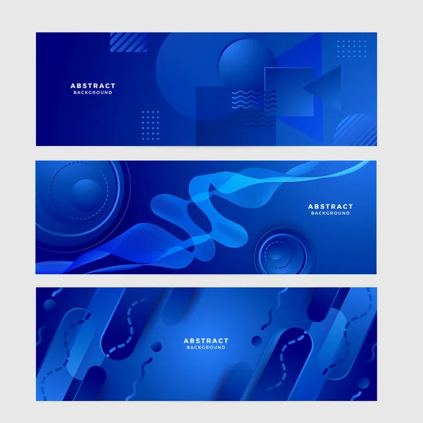 Bannière Longue Vecteur Abstrait Bleu Fond Minimal Avec Flèches Espace — Image vectorielle