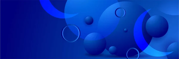 Blaues Abstraktes Vektor Langes Banner Minimaler Hintergrund Mit Pfeilen Und — Stockvektor