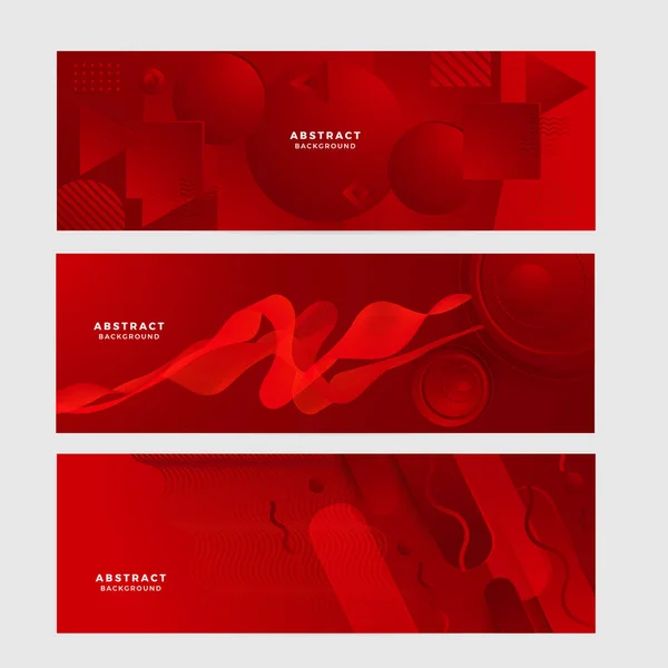 Moderno Vector Abstracto Rojo Largo Banner Fondo Mínimo Con Flechas — Vector de stock