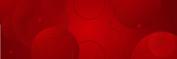 Modern Röd Abstrakt Vektor Lång Banner Minimal Bakgrund Med Vågor — Stock vektor