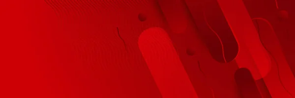 Moderno Vetor Abstrato Vermelho Longo Banner Fundo Mínimo Com Ondas — Vetor de Stock