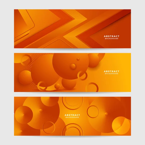 Nowoczesny Pomarańczowy Żółty Abstrakcyjny Wektor Długi Sztandar Minimalne Tło Strzałkami — Wektor stockowy