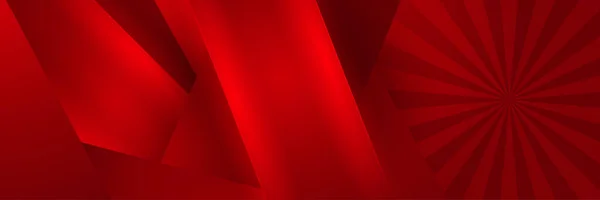 Modern Röd Abstrakt Vektor Lång Banner Minimal Bakgrund Med Vågor — Stock vektor
