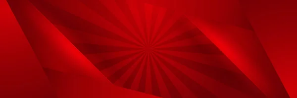 Bannière Longue Vecteur Abstrait Rouge Moderne Fond Minimal Avec Des — Image vectorielle