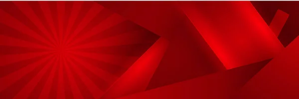 Moderne Rød Abstrakt Vektor Langt Banner Minimal Baggrund Med Bølger – Stock-vektor