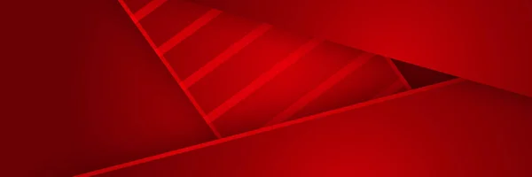 Сучасний Червоний Абстрактний Вектор Довгий Банер Мінімальний Фон Стрілками Хвиль — стоковий вектор