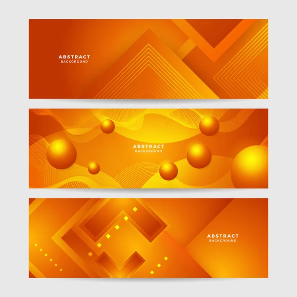 Современный Оранжевый Желтый Абстрактный Векторный Длинный Баннер Минимальный Фон Стрелками — стоковый вектор
